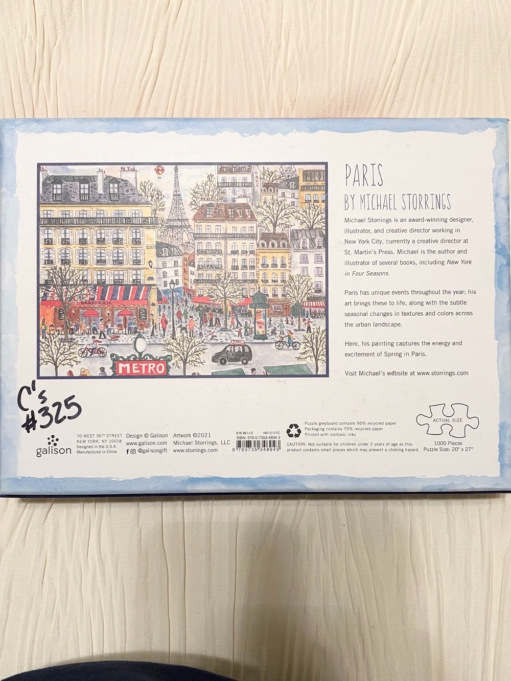 Paris 1000 Piece Puzzle Michael Storrings Galison Cityscape Complete - Picture 3 of 3